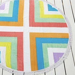 Bar III Feathered Daze 60" Round Beach Towel,